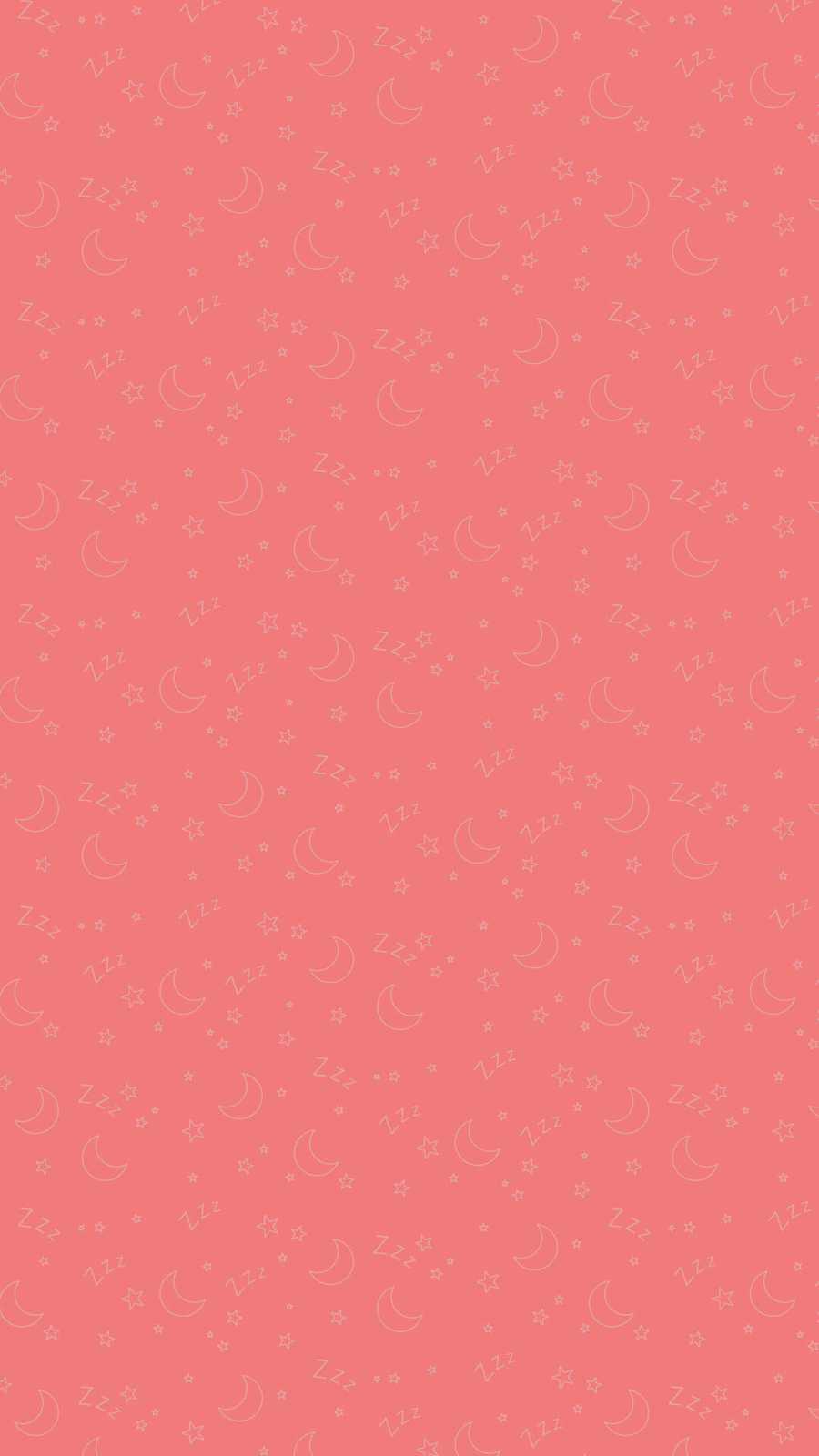 Pink background with small moons and zzz's