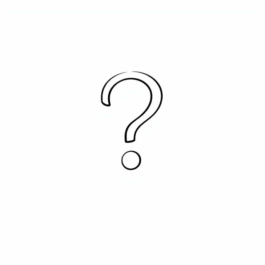 A simple illustration of a question mark on a white background, using clean lines and minimal shading to convey curiosity.